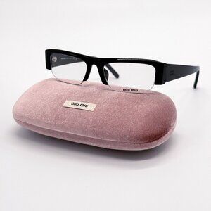NEW MIU MIU EYEGLASSES MUB07S 16K08N BLACK WOMEN MU B07S SMU B07